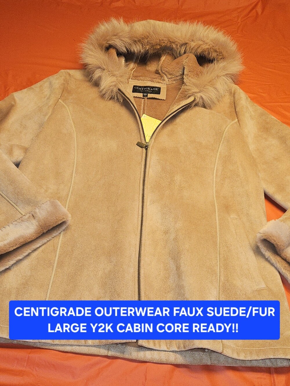 Centigrade Outerwear QVC Style Vintage New W/Tag Size Large Faux Suede/Fur